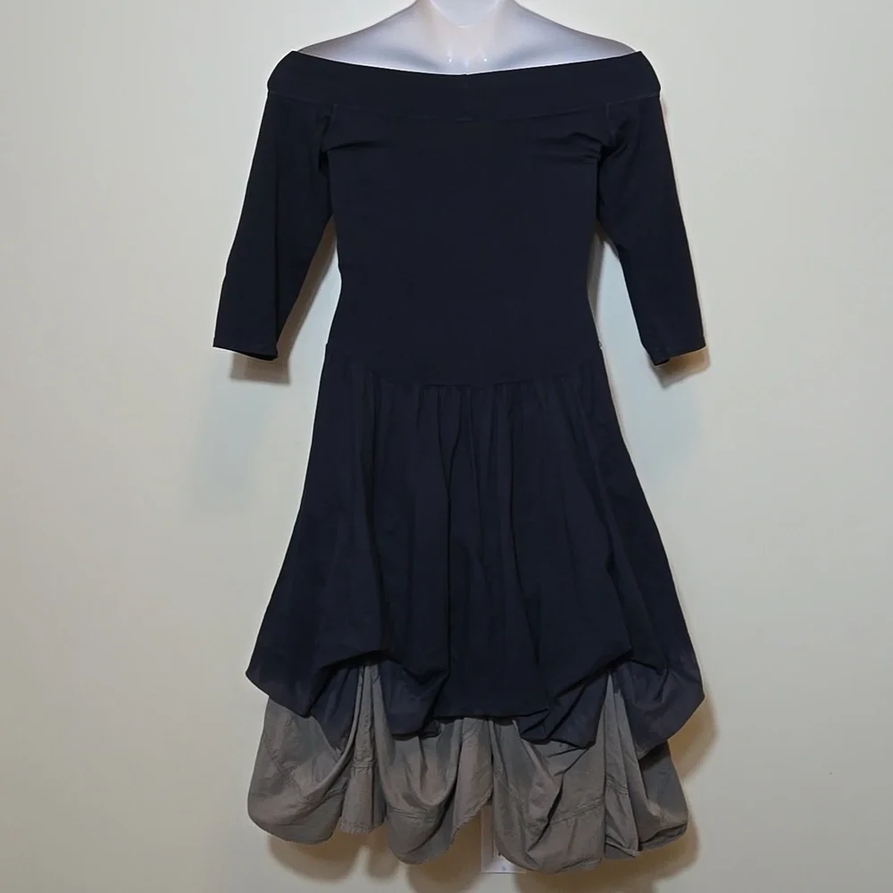 Luna Luz Women's Dress Size Medium Bubble Tie Hem Dip Dye Hippie Festival Cotton - Picture 6 of 15